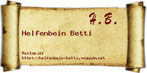 Helfenbein Betti névjegykártya